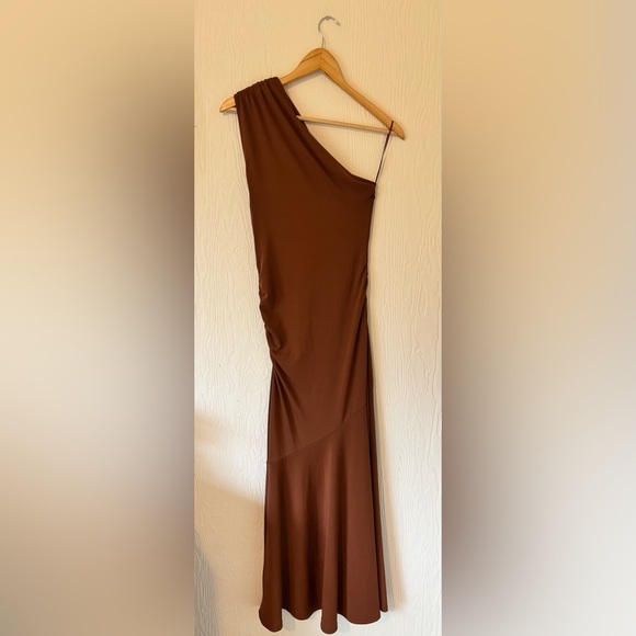 Zara NWT Asymmetrical Sleeveless Maxi Ruched Bodycon Contoured Fishtail Dress - Picture 7 of 16